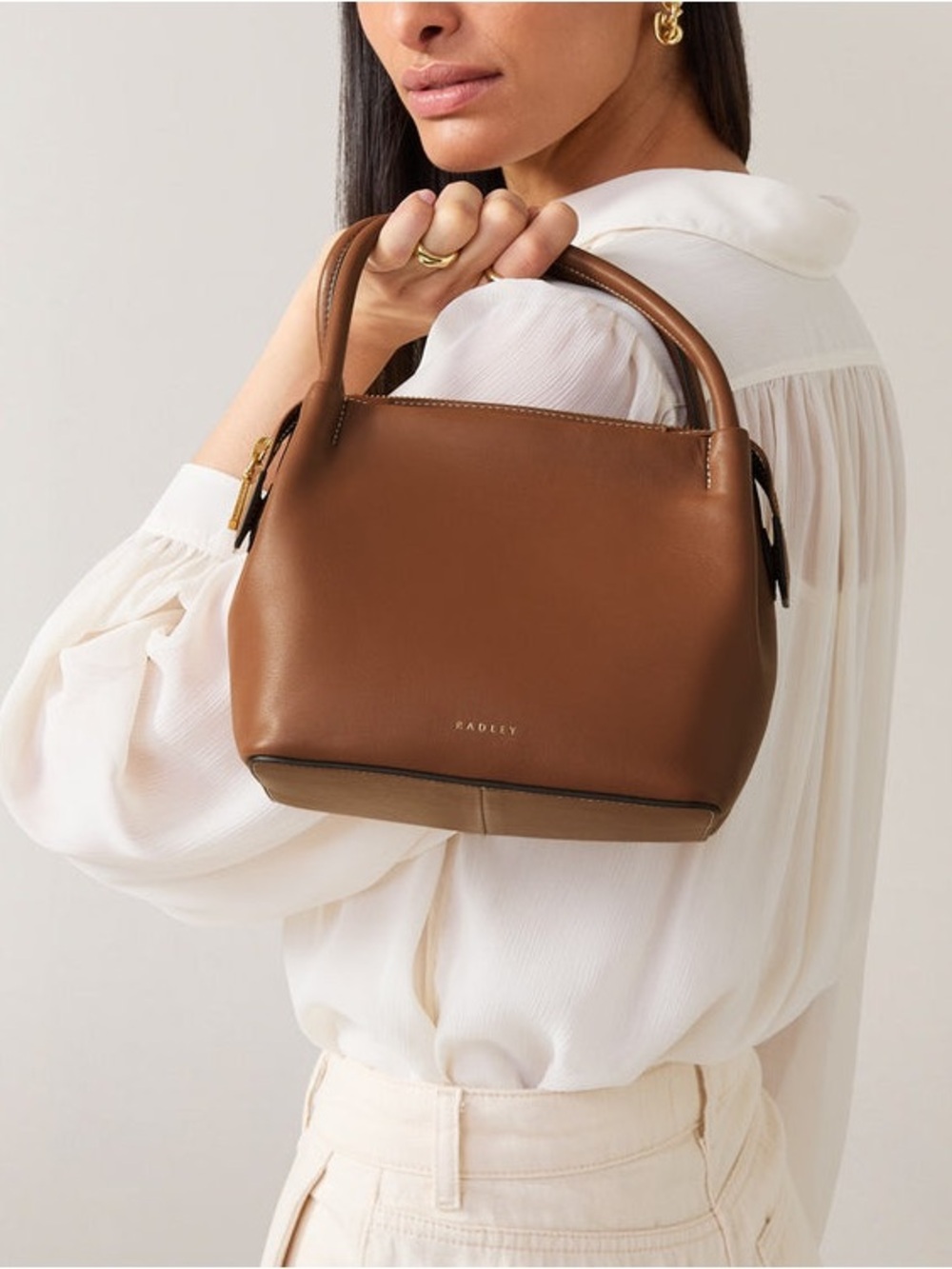 NWT RADLEY LONDON Ivydale Road Small Ziptop Cross Body in Medium Brown